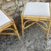 4 tabourets vintage bambou et rotin – années 60/70