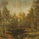Italian painting signed and dated 1939 wooded landscape