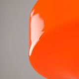 Mid-century italian orange glass & brass pendant lamp