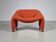 F598 Groovy 'M' chaise in orange/red bouclette by Pierre Paulin for Artifort, 1980