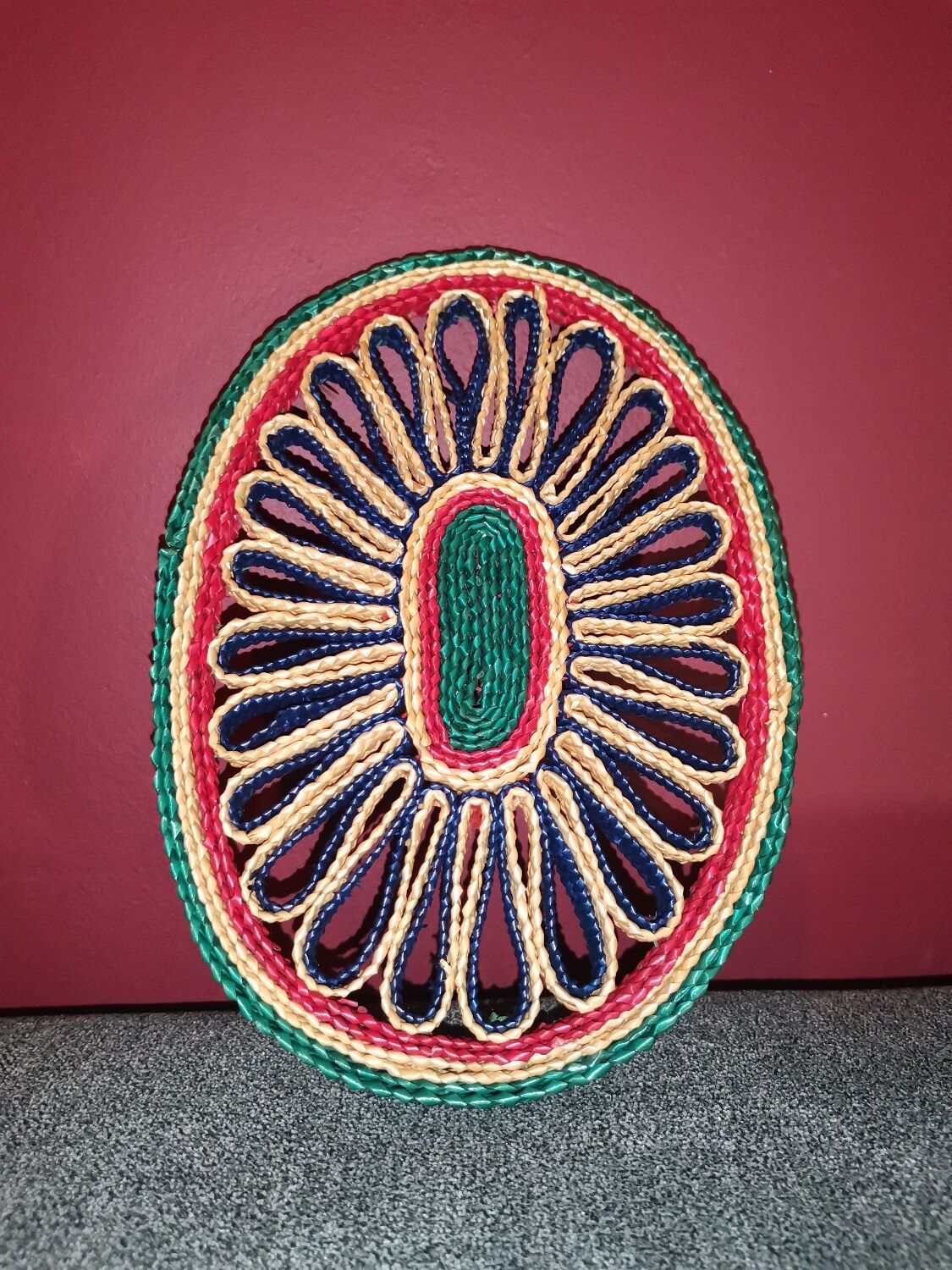 Braided wicker flat underside