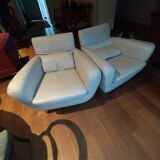 Pair of leather armchairs Ligne Roset tichka didier gomez