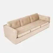 Sofa BERGEN en velours beige, design scandinave