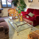 Glass and plexiglass coffee table 1960