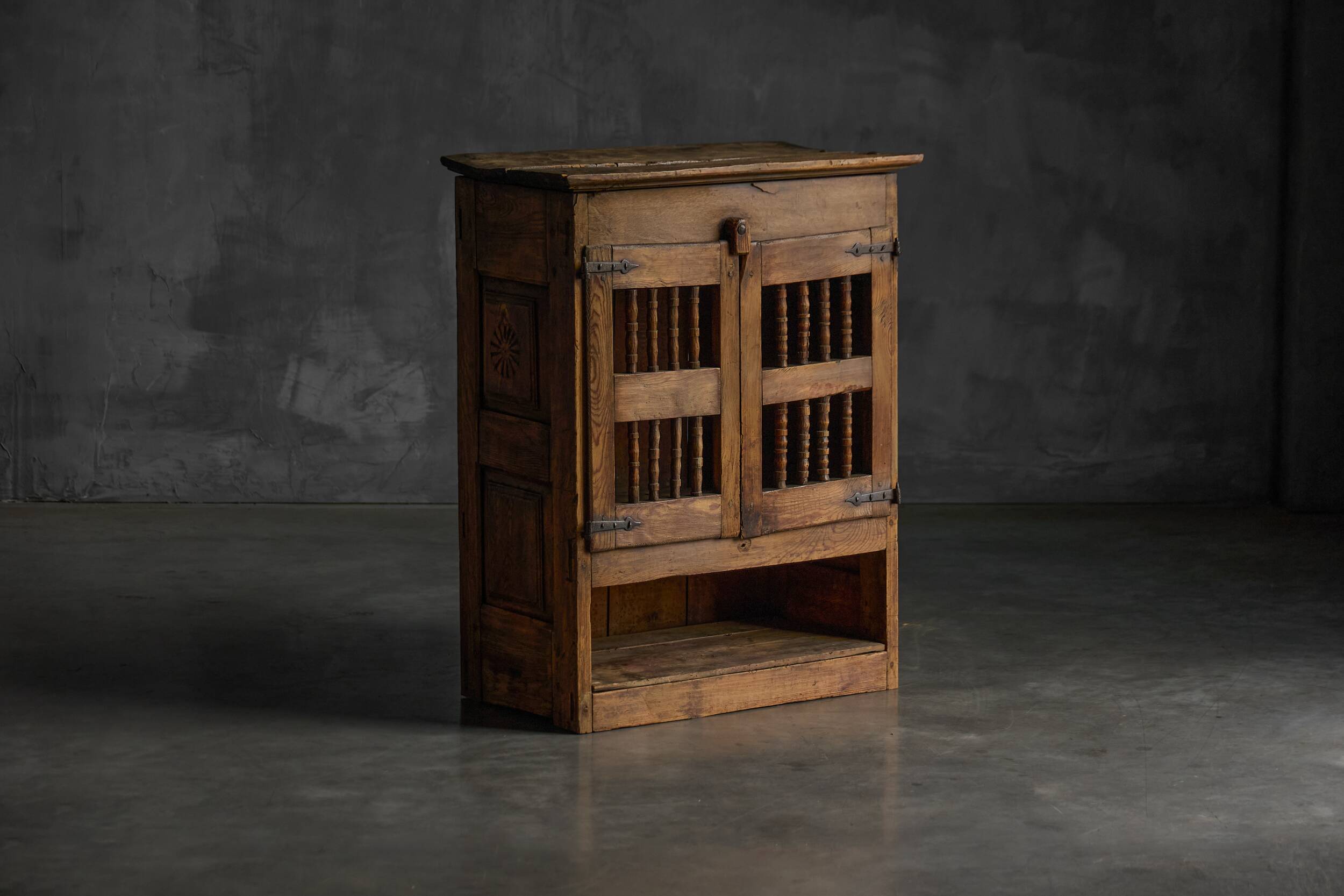 Rural Art Populaire Pantry Cabinet, Spain, 19th Century