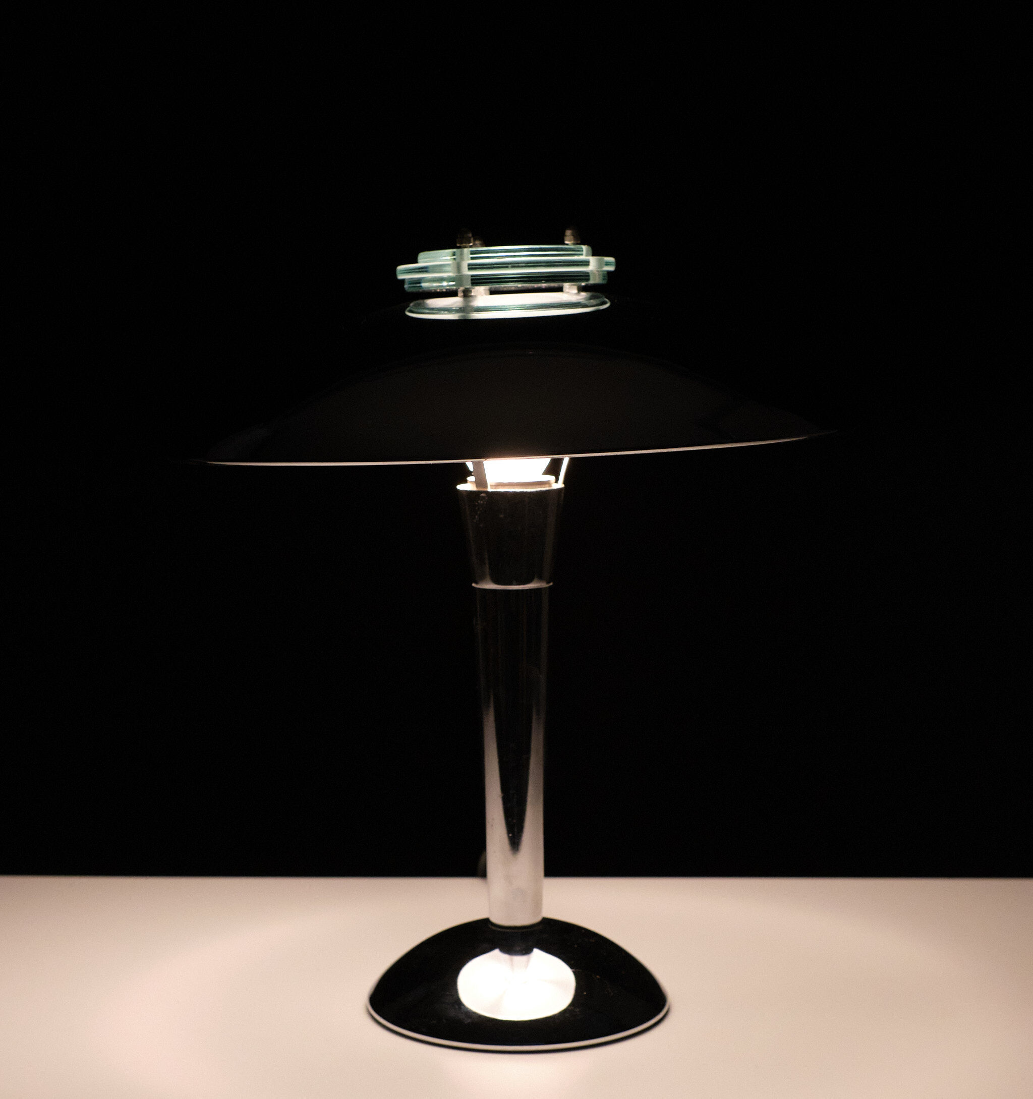 Lampe de table chromée Tokyo Bauhaus des années 1980 Japon