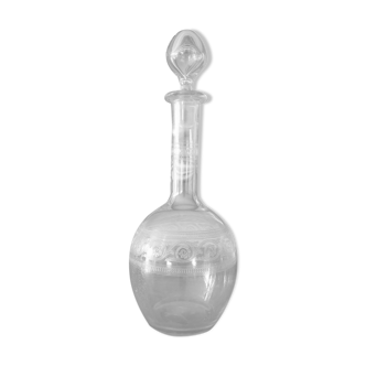 Baccarat crystal carafe, numbered Athenian engraving model