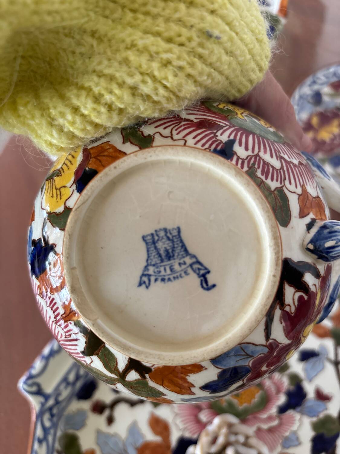 Gien tableware set, peony collection