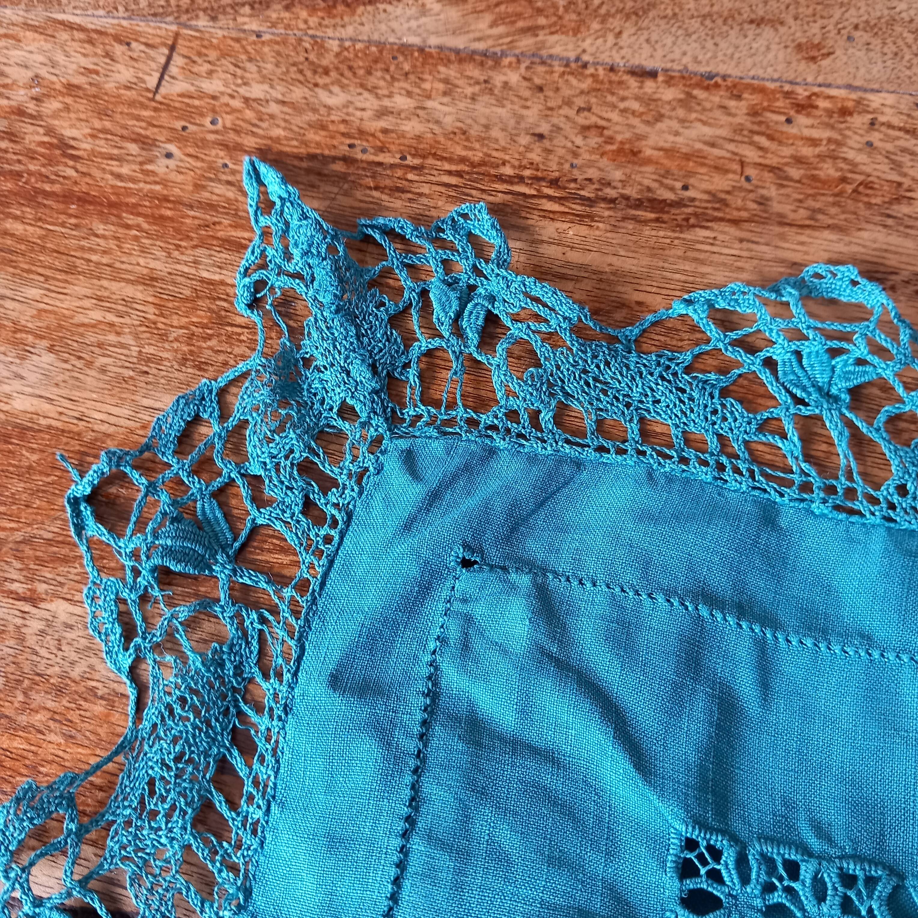 Pillowcase with embroidery and lace