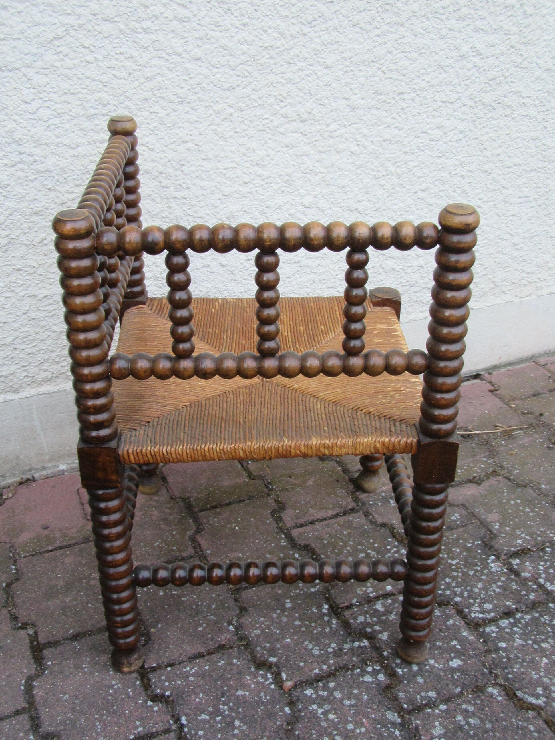 Off-white oak corner armchair