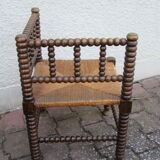Off-white oak corner armchair