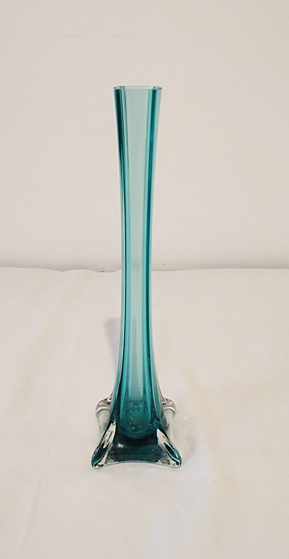 Blue colored glass soliflore vase
