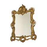 Italian Crested Mirror Rococo Style Gold-Colored Resin 84cm