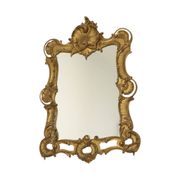Italian Crested Mirror Rococo Style Gold-Colored Resin 84cm