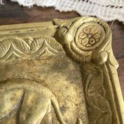 Cendrier, vide poche en laiton doré décor chien