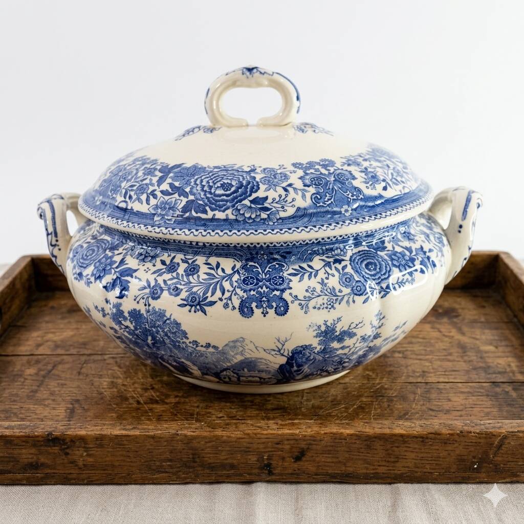 Villeroy & Boch "Burgenland" Soup Tureen in Blue Earthenware - Collectible Condition
