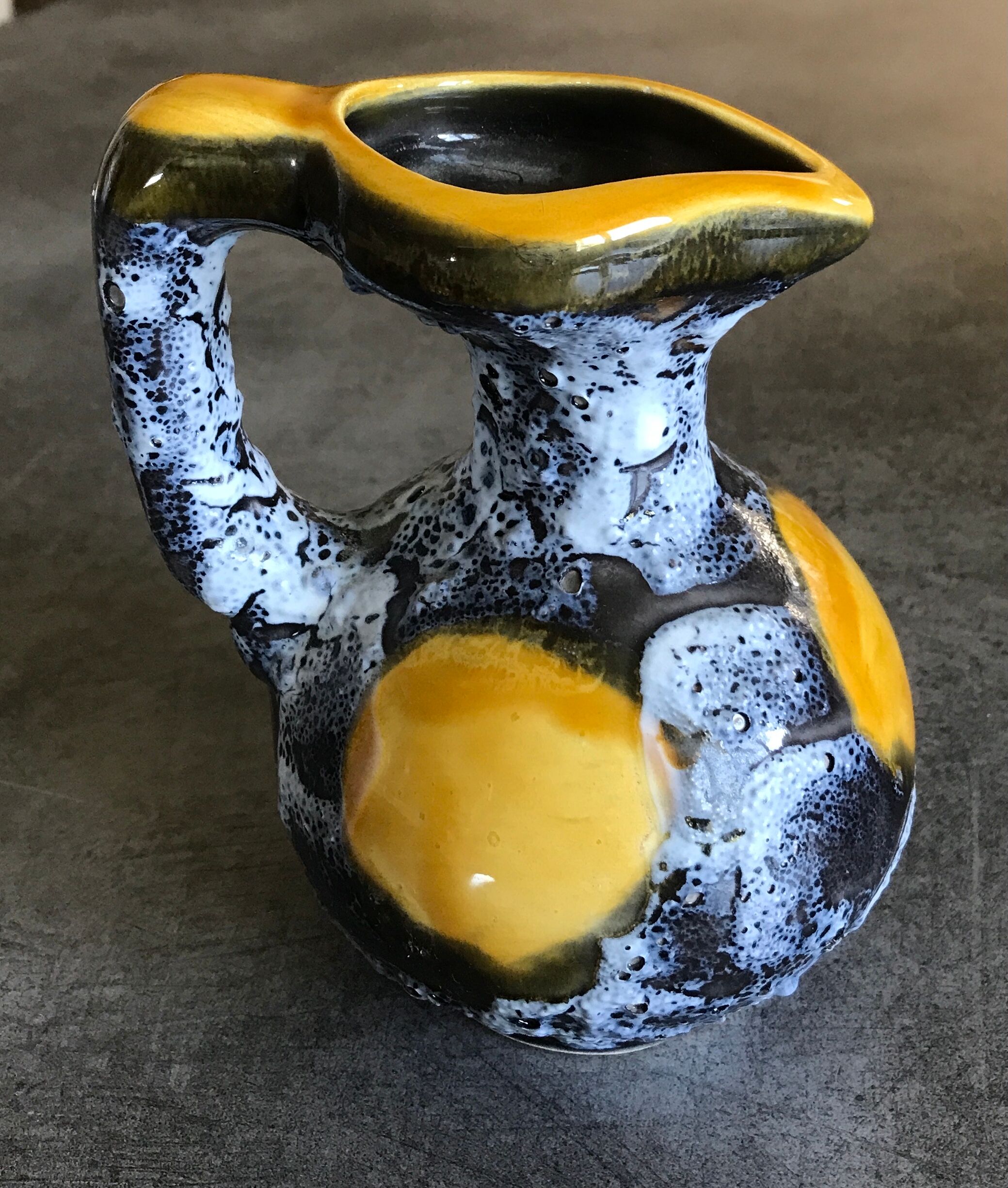 Ceramic pitcher fat lava from vallauris 14.5 cm