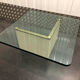Square travertine vintage bass tabke and glass slab around 1970