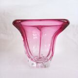 Vase Studio Cristal de Val st Lambert in Rose Cranberry