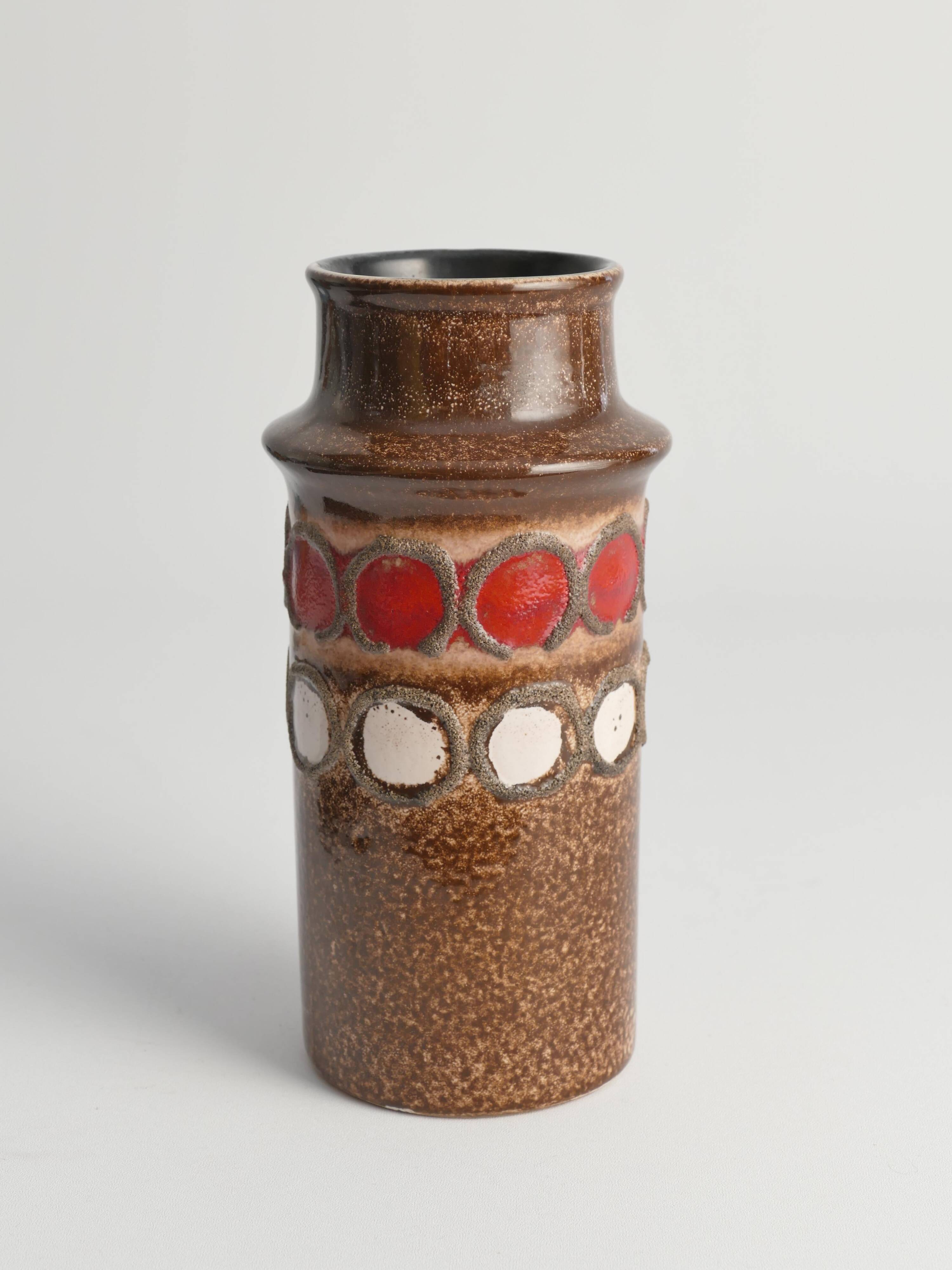 Mid-Century Modern Brown Ceramic Vase by VEB Haldensleben, East Germany, 1960s