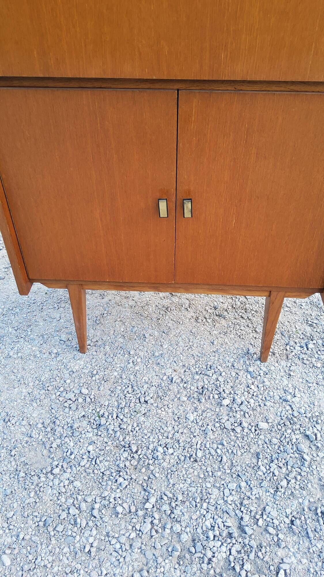 Library secretary of the 50s in blond oak compass feet