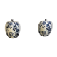 A pair of Chinese blue and white ovoid vases and flush-fitting circular covers