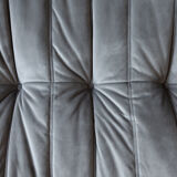 Armchair and ottoman Togo in orange velvet model designed by Michel Ducaroy 1973