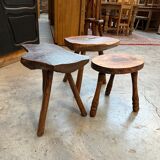 Suite of 3 brutalist stools