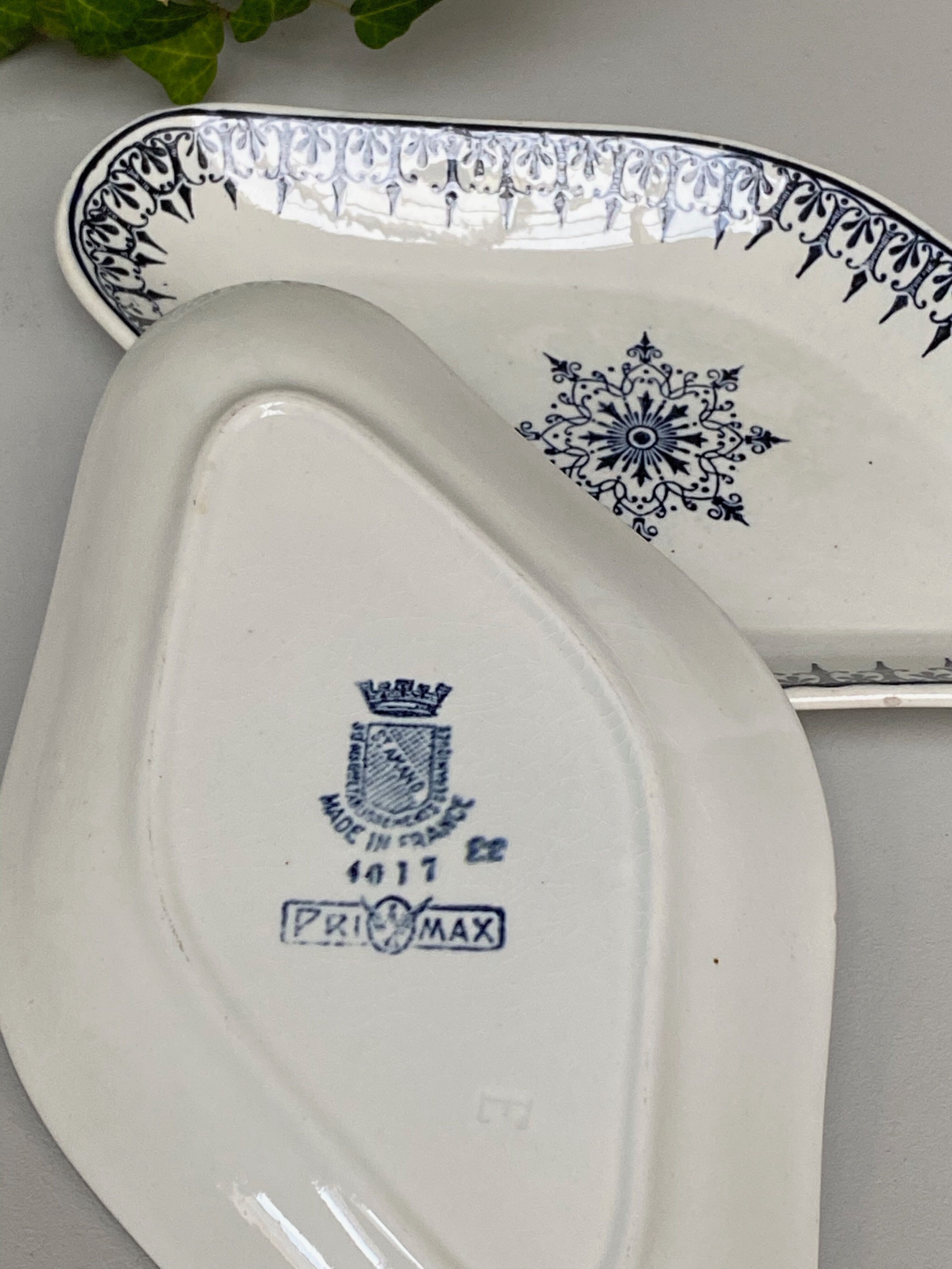 Pairs of old dishes St Amand