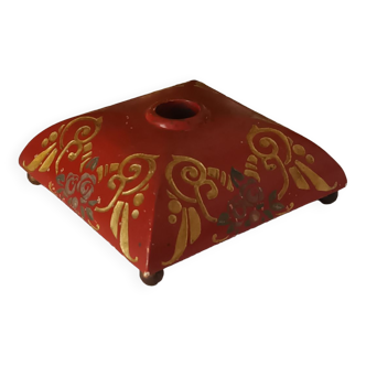 Art Nouveau terracotta ceramic inkwell