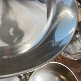 6 dessert cups in silver metal and assorted cut
