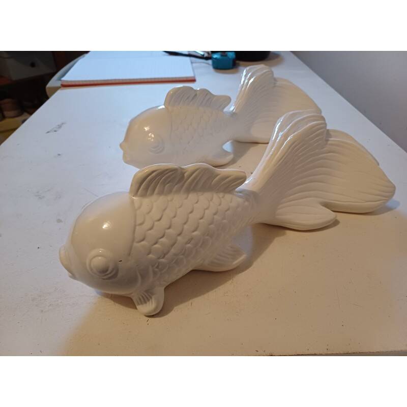 Pair of earthenware fish