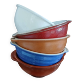 5 mismatched antique earthenware bowls