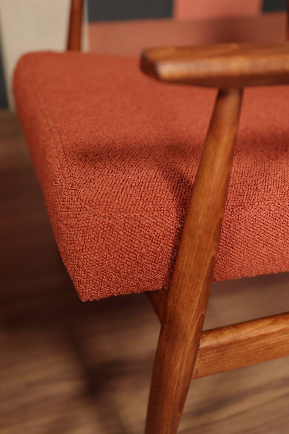 Fauteuil lounge et repose-pieds Vintage Terracota Boucle