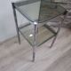 1970s metal and smoked glass side table