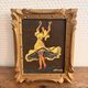 Miniature Flamenco Dancer Tableau Yellow Costume Signed Sluys 1950