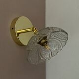 Vintage molded glass lampshade wall light