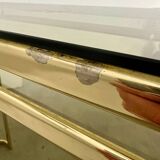Old golden brass console Italian design Milo Baughman for Morex 1970s vintage