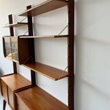 Bibliothèque en teck, Norvège des années 1960