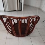 Rattan armchair from the 60s by Maugrion, Basset model