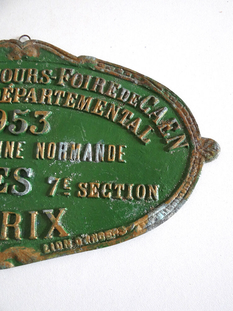 Plaque agricole de 1953