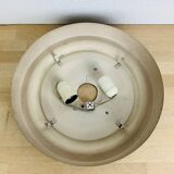 50s round wall light in metal and opaline, ceiling light