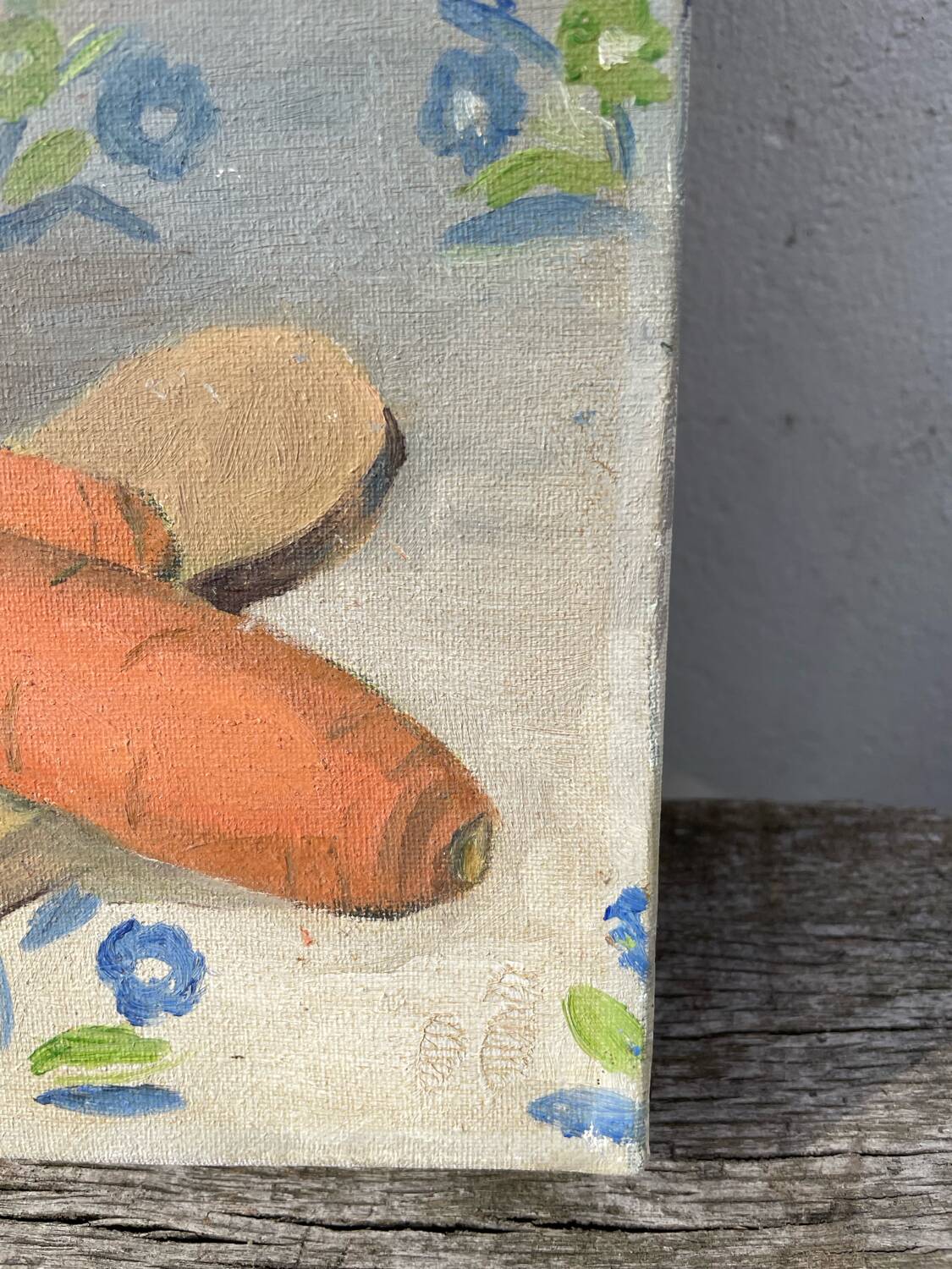 Still life oil on canvas with vegetables