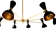 Brass chandelier and black lacquered metal