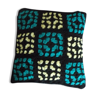 Coussin vintage années 70 style granny