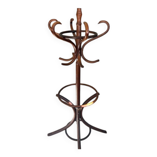 Porte manteau perroquet en bois courbé tête pivotante - style Thonet