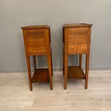 Pair of bedside tables with walnut curtains period directory xviii eme century around 1790