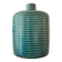 Duck blue ribbed glazed ceramic bottle vase – Mid-Century style