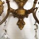 French Vintage Double Bronze & Crystal Wall Light - Stylized Dolphin Detail