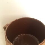 Terracotta marmite and enamelled interior